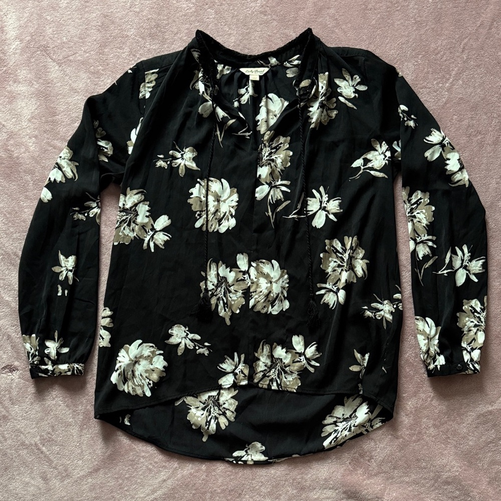 Lucky Brand Black Floral Blouse